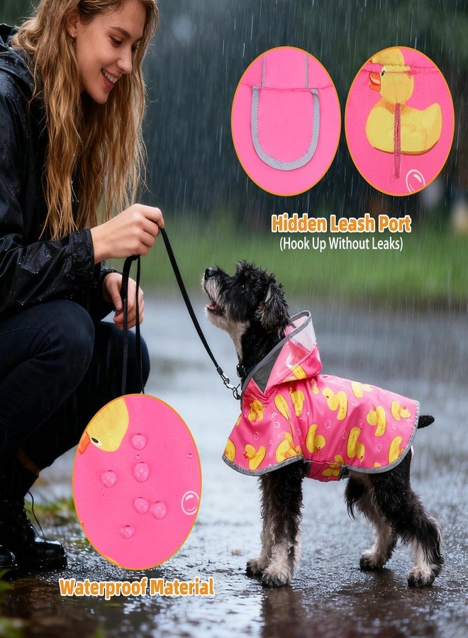 كولتيل معطف مطري للكلاب من كولتيل، معطف مطري للحيوانات الأليفة قابل للعكس، بغطاء رأس شفاف مزدوج الطبقات مع جيب تخزين سهل، معطف واقٍ من المطر قابل للتعديل ومقاوم للماء والرياح وعاكس للضوء، مزود بفتحة لربط المقود، مناسب للكلاب الصغيرة والمتوسطة الحجم، مقاس صغير - Image 3